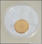 A silver proof coin - Ceska Republika with inset 1 Koruna Ceska. In protective case.