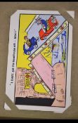 COMIC MOTORING postcards (x58). Mostly car related with a few buses & bikes.