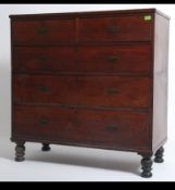 A 19th century believed teak and oak lined campaign chest of drawers.