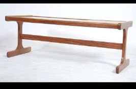 A 1970's retro G-Plan tiled and glass top coffee table of rectangular form with inset retro tiles
