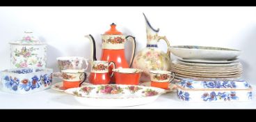 A mixed lot to include Richelieu by Wedgwood part coffee service, Crown Staffordshire biscuit ,