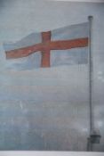A large flag of St George measuring 7m x 3m originally hung from Auckland Harbour Bridge in 2006.