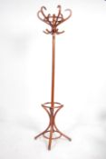 A Thonet style 20th century bentwood hatstand.