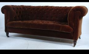 A stunning 19th century Victorian button back and button seat pad low back Chesterfield three