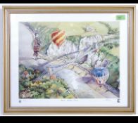 A signed print of the Bristol Balloon Fiesta. Limited Edition print by A V Pace. Framed and glazed.