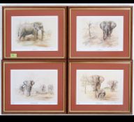 A group of four framed and glazed limited edition signed prints by South African artist Donald