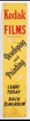 An original vintage / retro hand painted advertising sign for Kodak camera films.