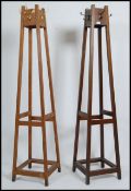 A near pair of mid century Industrial / school coat stands.