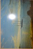 A mid century framed and glazed print of the training sailing ship Sir Winston Churchill entitled