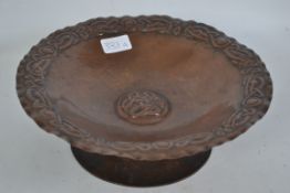 A 19th century beaten coppen taza possibly Birmingham school,