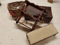 A vintage stack of suitcases to include a D - Mob case, a good leather case,