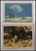 A pair of retro 20th century framed David Shepard prints / pictures.