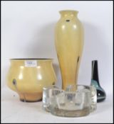 Studio Glass - A collection of four pieces of studio glass to include a matching Art Nouveau