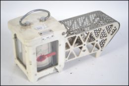 A vintage mid century cage Industrial barograph by Casella of London.