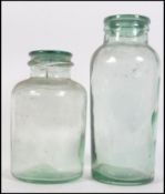 2 early 20th century glass sweet jars - shop confectionary jars,