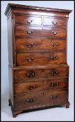A 19th century Georgian mahogany chest on chest of drawers - tallboy.