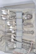 A collection of early 20th century American silver and white metal cutlery to include Forks etc