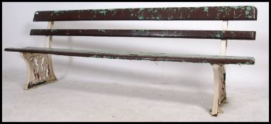 A stunning vintage early 20th century original GWR 'script pattern' Station Platform Seat / bench.