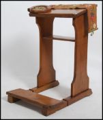 A 20th century church lectern with folding kneeler / knee pad along with a collection bag and an