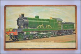 An Edwardian ' Locomotive Superior Dissected ' double sided wooden jigsaw puzzle by W.