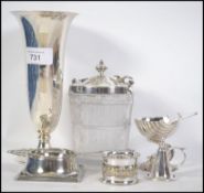 A collection of silver plated item's to include salts,