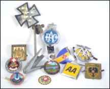 A Collection of motoring related items to include a rare moped 1950's Iron Cross wing mirror.