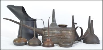 A collection of 20th oil can's,