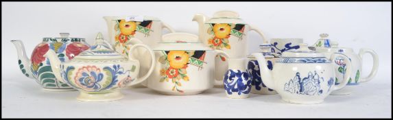 A collection of vintage 20th century Bristol potteries teapots to include examples by Modern