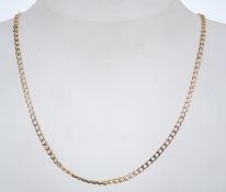 A 9ct gold box link gold necklace with a lobster clasp measuring 40cm in length and weighing 7.
