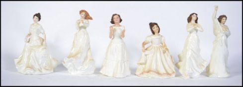 A collection of six Royal Doulton Bone China figures to include ' Au Revoir ' HN3729,