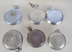 A collection of vintage pocket watches to include a silver Chester hallmarked open faced Waltham,