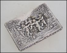 A silver continental hallmarked ( marks worn ) 800 pill pot / card case.