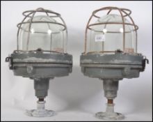 A pair of large 20th century bulkhead lights by Victor.