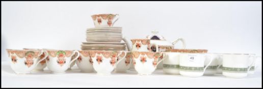A Victorian tea service in the Imari pattern to include trio's,