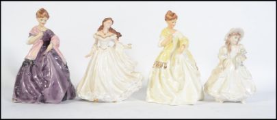 A collection of four Royal Worcester Bone China figurines to include First Dance 3629 x 2,