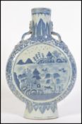 A 19th Century Chinese blue & white porcelain moonflask vase,