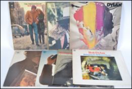 A small collection of long play LP vinyl records mainly by Bob Dylan to include Greatest Hits,