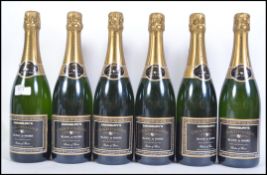 Six unopened bottles of Brut Champagne Blanc De Noirs retailed by Sainsbury's.