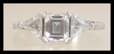 A hallmarked 18ct white gold and diamond ring having been specially commissioned.