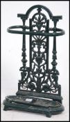 A 20th century Coalbrookdale stick / umbrella stand in cast iron with painted white finish.