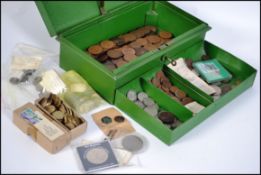 A collection of vintage coins dating from the 19th century to include British coins along with