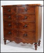 A Victorian mahogany bow front chest of drawers.