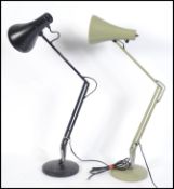 A Retro 20th century anglepoise desk lamp from the mid century in sage green together with a good