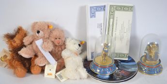 A collection of Franklin mint glass domed Egyptian figurines to include The Sacred Bast Cat along