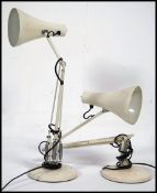 A pair of retro / vintage 20th century Herbert Terry Anglepoise desk lamps.
