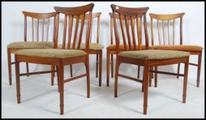 A set of 6 vintage teak framed McIntosh Furniture retro teak wood dining chairs of good wide form