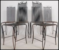 A set of 6 20th century garden chairs constructed from cast metal,