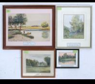 A collection of framed and glazed waterc