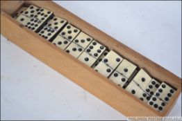 A cased set of late 19th century bone an