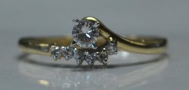 A 14ct gold and diamond ring with approx